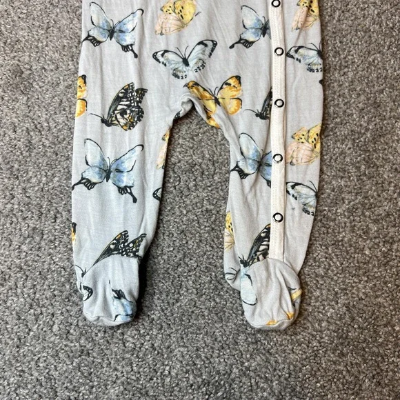 Milkbarn Baby Footed Romper 3-6 Months Butterfly Organic Cotton Snap Pajama - Picture 2 of 13